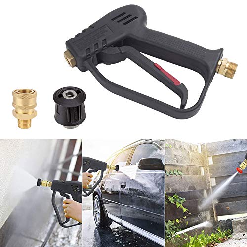 YSISLY High Pressure Washer Gun with 5 Water Nozzle Tip, 4000 PSI Cleaner Gun Car Wash Water Gun M22 Metric Thread Suitable for Mechanical Equipment, Floors, Walls, Windows and Cars