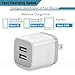 USB Wall Charger, Charging Cube LEEKOTECH 2-Pack 2.1A/5V Dual Port USB Charger Plug Power Adapter for iPhone X/8/7/6/6S Plus/5S/5, Samsung, LG, HTC, Huawei and More