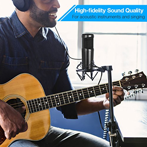 1byone USB Microphone with Tripod, Mute Button, LED Indicator, Audio