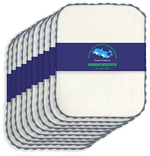 Bamboo-Kitchen-Dishcloths-Eco-Friendly-No-Odor-Reusable-Dish-Towels-Premium-Dish-Cloths-Super-Absorbent-Bamboo-Cleaning-Cloths-Nonstick-Oil-Washable-Fast-Drying-White-10-Pack