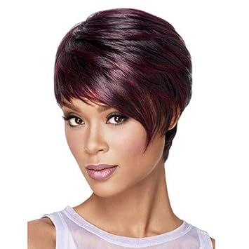 Wigsbeaty Afro Pelucas Para Negro Mujer Sintético Corto