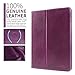iPad 9.7 Leather Case, BoriYuan Vintage Genuine Leather Smart Cover Protective Slim Folio Flip Stand for Apple iPad 9.7 Inch with Card Slot Magnetic Sleep/Wake+Stylus+Screen Protector (Purple)