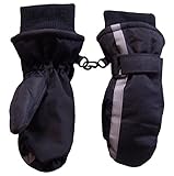 N'Ice Caps Kids Thinsulate and Waterproof Reflector Ski Mittens (2-3 Years, Black)