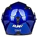 ILM Motorcycle Helmets Modular Dual Visor Flip-up Full Face Street Bike Racing Helmet DOT 5 Colors Model 808 (M, Blue)