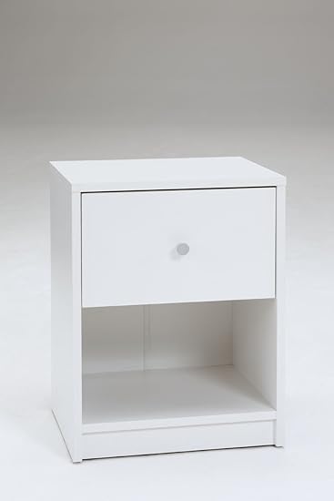 Amazon Com Tvilum Portland 1 Drawer Nightstand White Furniture Decor