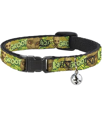 Buckle-Down Hundehalsband 'I Am Groot' – Sicherheitsgurt-Schnalle, Marvel Lizenz, 22,9-38,1 Cm, 2,5 Cm Breit