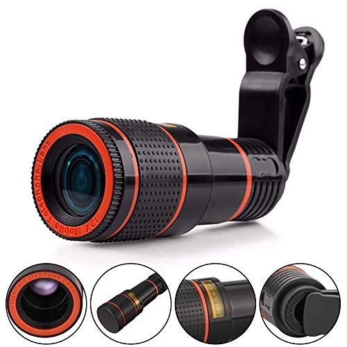 Praxan QS12D Latest Mobile Camera 12X Zoom Lens with Blur Background Effect & Adjustable Clip Compatible with All Mobile