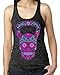 SoRock Women's Kettlebell Skull Burnout Tank Top Large Black