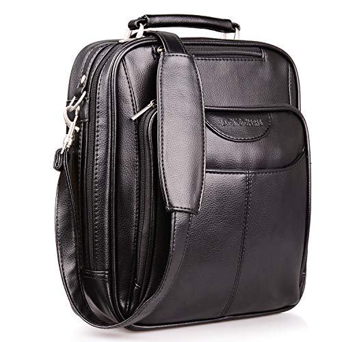Jack&Chris®Men's Leather Cross Body Handbag Shoulder Messenger Bag Sling Bag,MBYX019 FrenzyStyle