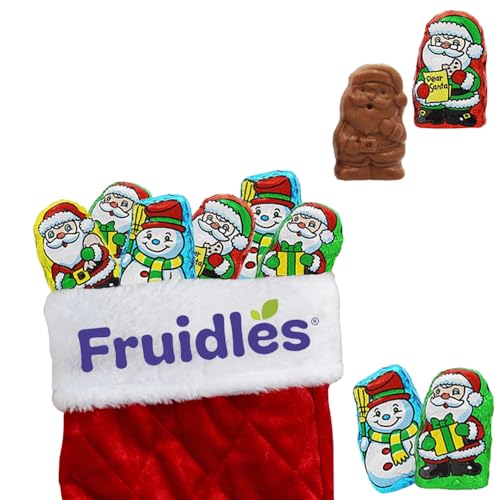 FRUIDLES CHRISTMAS SANTA’S MILK CHOCOLATE, PARTY BAG FILLERS, INDIVIDUALLY WRAPPED FOILS, DAIRY (SANTA HELPERS CHOCOLATE, 1 POUND)