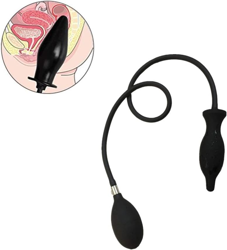 Flexible Amal Bead for Beginner T Shirt Inflatable Anales Plug and Pump Explosion - Proof Design Amal Massage Training Plug for Men Women Black By SAROW