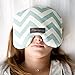 Perfection Collection Migraine Relief Eye Pillow Masks, Flaxseed Filled for Hot and Cold Pain Relief Therapy (Adult, Blue Chevron)