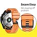 ANCOOL for Fenix 5/Fenix 6/Fenix 7 Band 22mm Silicone Watch Band for Fenix 8 Fenix E 47mm/Fenix 5 Plus/Fenix 6 Pro/Fenix 7 Pro/Forerunner 935(Orange)