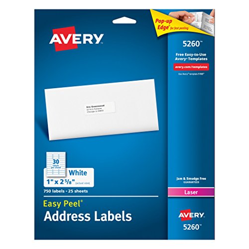 Avery easy peel address labels for laser printers 1&quo…