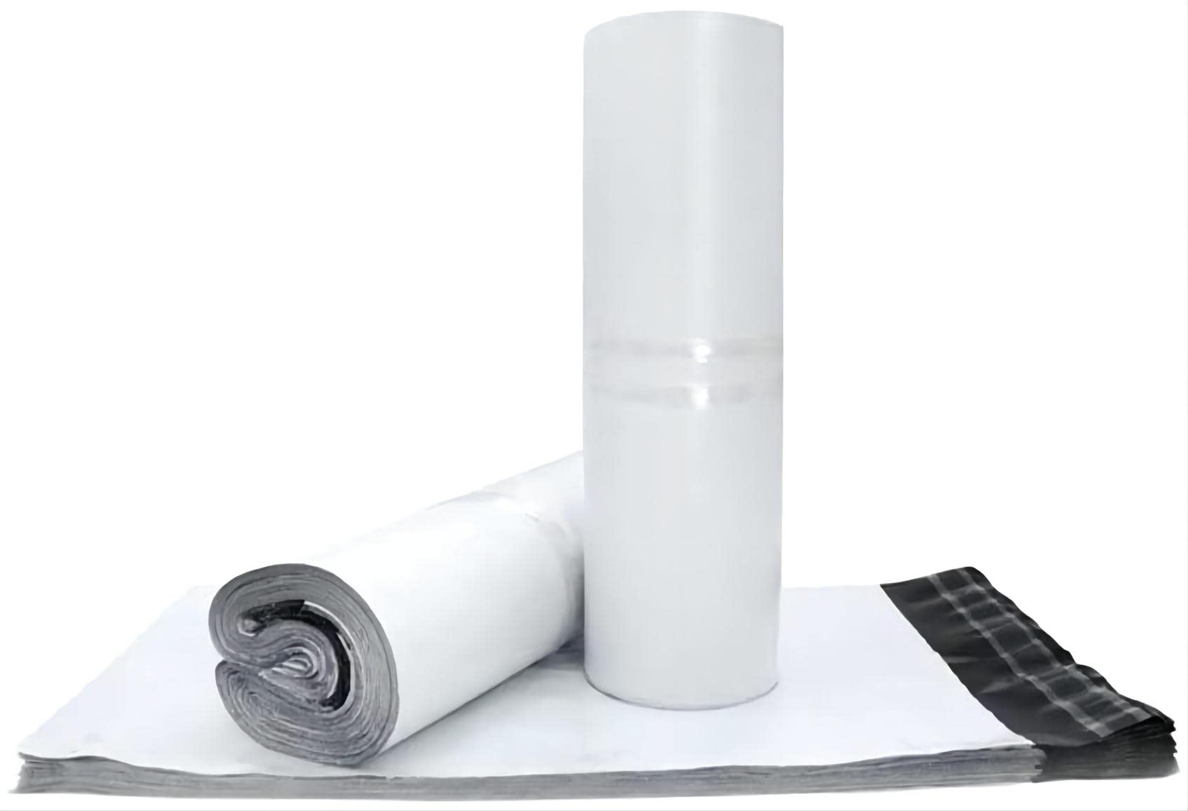 Sipobuy Pack of 100 Mailing Post Express Bags, PE Material Seal Pack Packaging Post Mail Bags Envelopes Mailer, Waterproof and Moisture Proof (White, 35 x 45 cm / 14 x 18 inches)