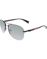 Prada Men's Linea Rossa PS51OS-1BC3M1-62 Silver Round