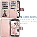 Tekcoo Compatible for LG K20 V/LG K20 Plus/LG Harmony/LG Grace/LG V5 / K10 2017 PU Leather Wallet Case, Luxury ID Credit Card Slots Holder Flip Cover [Detachable Magnetic Hard Case] -Rose Gold