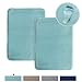 H.VERSAILTEX Memory Foam Super Soft Microfiber Bath Mat Set Floor Rugs Machine Washable Bath Rugs Set for Bathroom/Kitchen Dry Fast Water Absorbent Rugs, Eggshell Blue (Pack 2-17