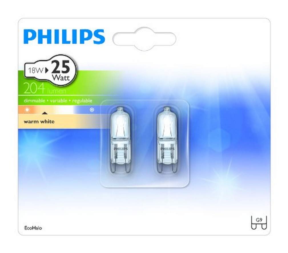 Philips Halogen 8718291664543 18W G9 D Warm white halogen lamp - halogen bulbs (Capsule, G9, D, Warm white)