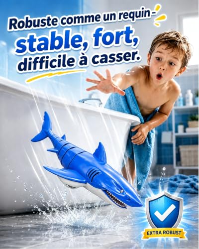 KOKODI Shark Remote Control Robot Luminous for Kids 3 Years and Above - Waterproof Water Toy for Swimming Pool and Summer Bath, Waterproof Remote Control Birthday Gift Unisex Boy Girl