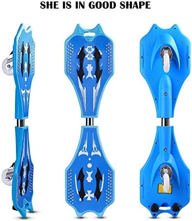 Elever Junior Ripstick Caster Board Skateboard Classic Waveboard with Light Up Wheels for Teens Kids Adult,US STOCK