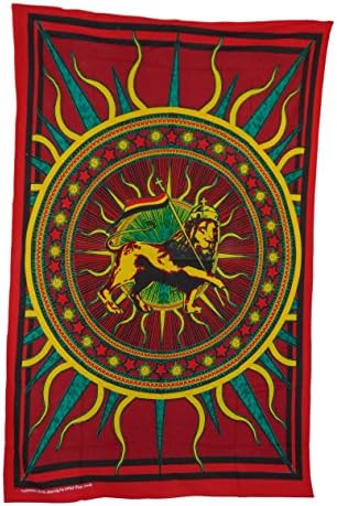 quarks Rasta Rastafarian Lion King Tapestry 54x86 Inches Approximate NWT