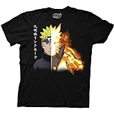 Ripple Junction Naruto Shippuden Men's Short Sleeve T-Shirt Kurama Link Mode Tailed Beast Chakra Anime Officially Licensed