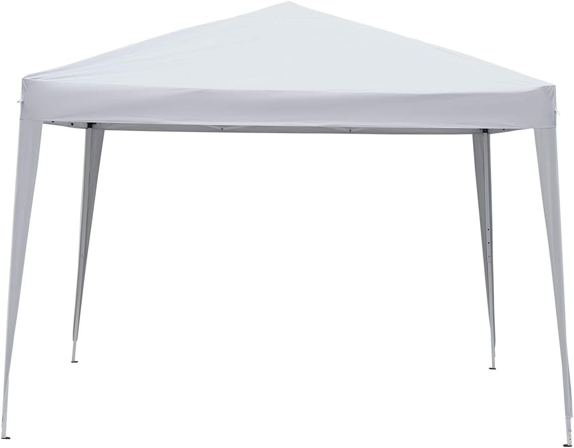 HYD-Parts 9x9 Ft Pop Up Canopy Tent Outdoor Portable Beach Tent Slant Leg Gazebo Tent w/ 1-Button Push for Parties