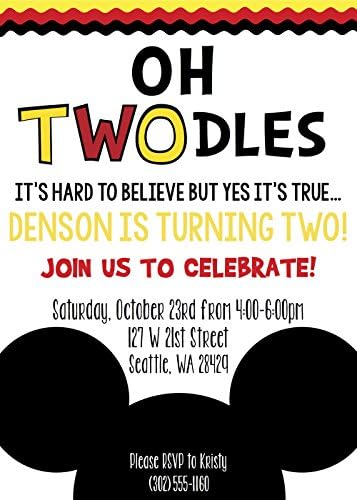 Mickey Oh Toodles Custom Invitations All Ages