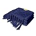 Fall Chenille Throw Blanket with Decorative Fringe Lightweight Cover for Couch Sofa Bed Chairs Furniture Home Decor Navy Blue