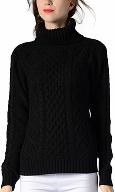 Womens Winter Long Sleeve Slim Turtle Neck Stretchable Knit