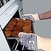 ekSel COOL Cooking Baking BBQ Oven Grill Gloves Pan Holders Heat Resistant Kevlar White with Blue Silicone Flexible 2 Pack (1 Pair)