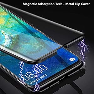 Wishcover Cover magnetica per Huawei Honor 10,Cover magnetica per Adsorbimento anteriore e posteriore in vetro temperato trasparente copertura a schermo intero copertina a patta design in un pezzo per - immagine 8