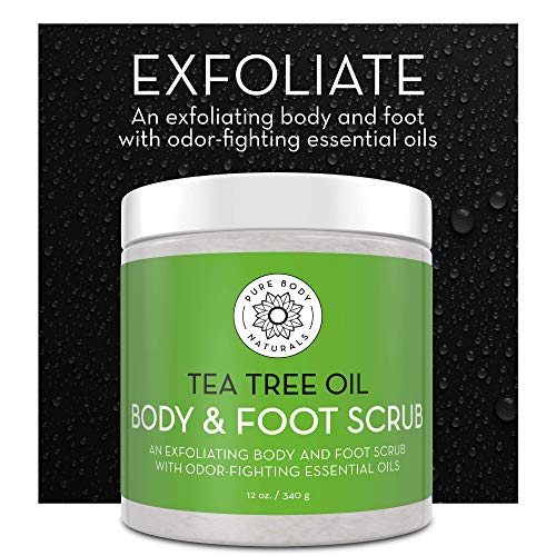 Face Scrub and Body Scrub Gift Set with Himalayan Salt Facial Scrub, Coconut Milk Body Scrub, and Tea Tree Oil Foot Scrub - Self Care Gifts for Women and Men - by Pure Body Naturals (3 x 12 oz jars)