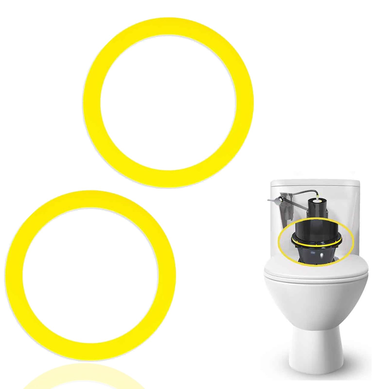 ieron 2Pcs Canister Flush Valve Seal Silicone Leak-Proof Toilet Tank Gasket Replacement Compatible with Kohler K-GP1059291 (Yellow)