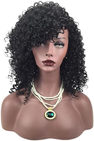 Certainer Hair Wigs, Short Kinky Black Curly Hair Wig Synthetic Natural Hairpiece For Women Heat Resistant Fiber Hair (Black)