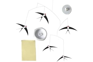 Flying Birds Decor - Swallow Mobile Package | Handcrafted Indoor Wind Chime Hanging, Realistic Vivid Color Nursery Art, High 