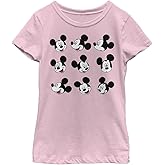 Disney Characters Expression Box Up Girl's Solid Crew Tee