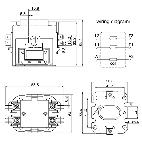 Carrier HVAC Motor Contactor, 120V 30 Amp Coil 2 Pole Replacement Relays Compatible with C230B