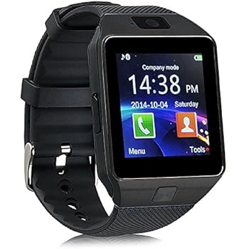 Qiufeng DZ09 Smart Watch Smartwatch Bluetooth Sweatproof Phone with Camera TF/SIM Card Slot for Android and IPhone Smartphones for Kids Girls Boys Men Women(Black)