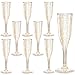 I00000 105Pcs Plastic Champagne Flutes, Gold Glitter Champagne Glasses 5 Oz, Plastic Toasting Flutes, Elegant Mimosa Glasses Cocktail Cups Perfect for Party, Weddings, Anniversaries and Catered Events
