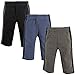Hudson Baby Cotton Pants, 3 Pack, Black, Blue/Gray, 18-24 Months (24M)