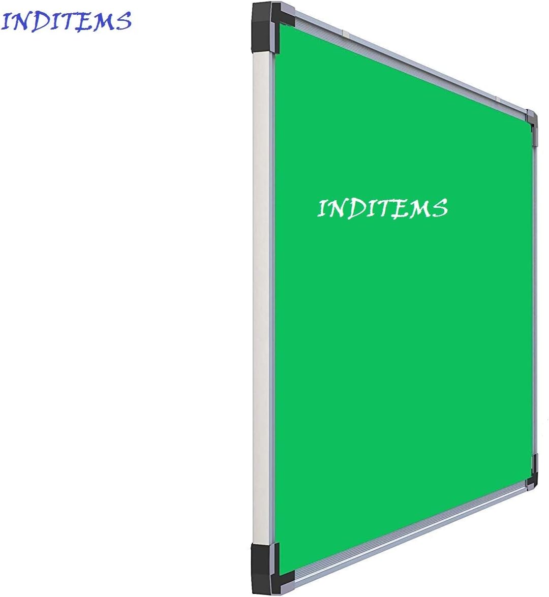 INDITEMS Pin-up Board Lightweight Aluminium Frame, 1.5 x2 Feet (Pack of 1) (Green)