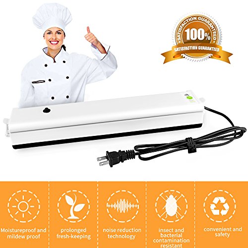 Vacuum Sealer Machine, AOFU Vacuum Sealing System for Food, Portable Compact Vacuum Sealing System for Vacuum and Seal /Seal(White)
