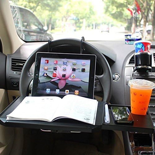 Saflyse Third Generation Car Vehicle Seat Multi Functional Portable Foldable Car Seat Back iPad Notebook Mount Table Laptop Table Car Food Drink Desk Cup Holder-Convenience (Third Generation)