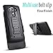 LG G4 Case, LG G4, Starshop Hybrid Full Protection Dual Layer Case with Kickstand and Locking Belt Swivel Clip With Premium Screen Protector Black