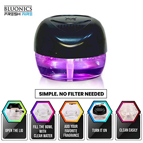 Bluonics Fresh Aire Water Based Revitalizer. Black Color. 6 LED changing colors