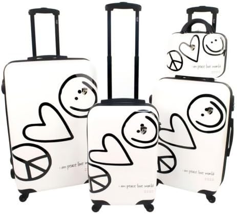 peace love world suitcase