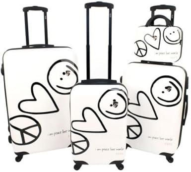 peace love world suitcase