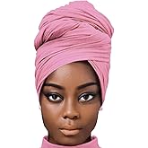 African Scarfs for Women Head Wraps Stretch Turbans Jersey Bun Styles Headbands for High Ponytails